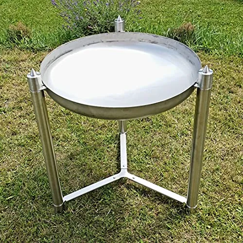 ire World - Unverwüstliche Feuerschale Diabas Edelstahl 80 cm mit Langen Beinen | Rostfrei & Witterungsbeständig | Feuerschale für den Garten | 5-Jahre ROSTFREI-GARANTIE