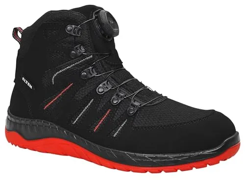 ELTEN Sicherheitsschuhe Maddox BOA Mid, S3S ESD - Unisex Stiefel in Größe 41 - Arbeitsschuhe & Zubehör mit BOA Fit System für schnelles Öffnen & Schließen. Atmungsaktiv, rutschfest und mit Stahlkappe für maximalen Schutz auf Baustellen und in der Industrie.