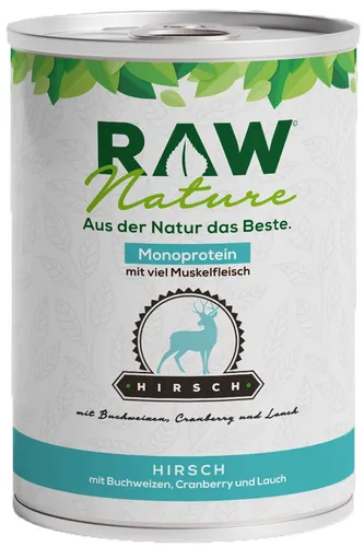 RAW Nature Nassfutter Hirsch mit Möhren & Amaranth als Monoprotein
