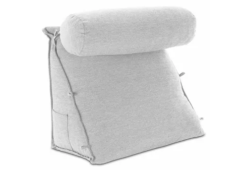 aktivshop Rückenkissen mit Nackenrolle und Seitentasche - Decken & Kissen: Perfekte Stütze für entspanntes Lesen und Fernsehen, vielseitig einsetzbar durch Keilform für optimalen Komfort.