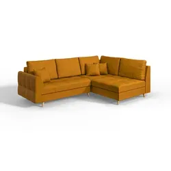 S-Style Möbel Ecksofa Cuba mit Holzfüßen in gelb von S-Style Möbel