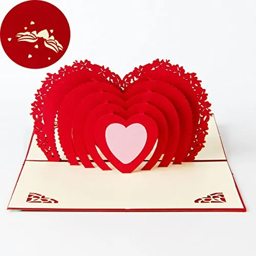 DEESOSPRO Karte zum Valentinstag, Geburtstagskarte Geschenk für Ihre Verwandten, Freunde und Liebhaber Special, 3D Pop-Up-Grußkarte mit schönen Papier-Cut
