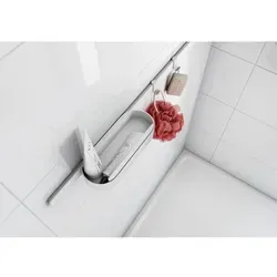 hansgrohe WallStoris Duschset 27967700 - Sonstige Badaccessoires mit Wandstange, Ablagekorb und Duschabzieher. Ideal für eine clevere Aufbewahrung im Bad, geeignet für Fliesen, Glas und Metall.
