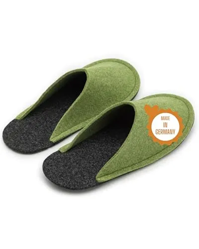 Pantoffelmann Faltbare Gästepantoffel aus Filz - Unisex Hausschuhe - Damen-Hausschuhe aus 70% Wolle & 30% Polyester, atmungsaktiv und warm. Faltbar für platzsparende Aufbewahrung, ideal für Gäste und alle Jahreszeiten.