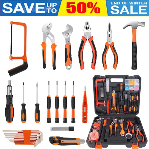 102PCS Werkzeugkoffer mit Handwerkzeug Set