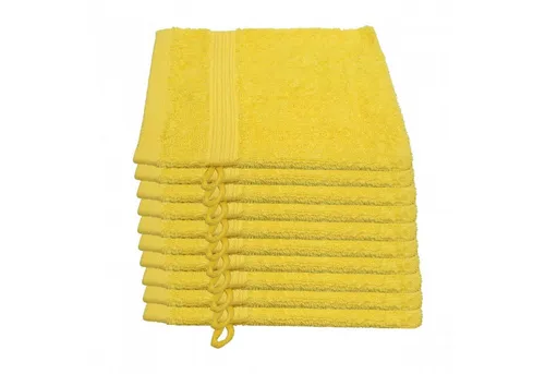 Julie Julsen Waschhandschuh 10-Waschhandschuh-Gelb-Waschhandschuh 15 x 21 cm, (10-St)