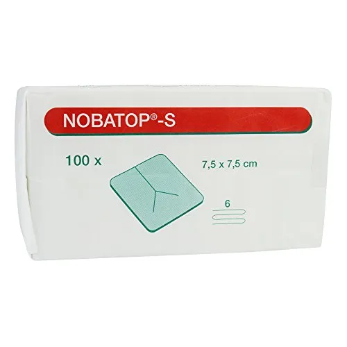 NOBATOP-S Schlitzkompresse unsteril 100 Stück, Größen:7.5 x 7.5 cm