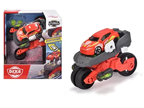 Dickie Toys - Transformator-Fahrzeug Drohnen-Bike - 12 cm, 2-in-1 Fahrzeug (Motorrad & Luftfahrzeug) für Kinder ab 3 Jahren, Kinder-Spielzeug mit vielen Features, 203792001, Mehrfarbig