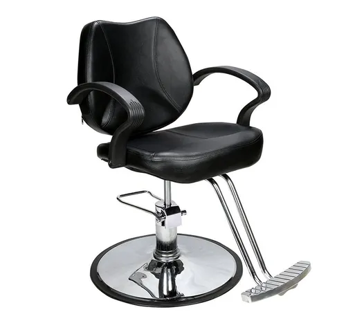 Barberpub Friseurstuhl 2057BK, hydraulisch verstellbar - Schwarzer Friseurstuhl für Friseure, bietet dank gepolstertem Schwamm hohen Komfort für Ihre Kunden, ideal für professionelle Anwendungen.