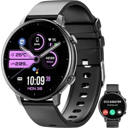 Popglory H52 Smartwatch - Multifunktionale Smartwatch mit Telefonfunktion und 100+ Sportmodi - Smartwatch mit Bluetooth-Telefonfunktion und über 100 Sportmodi, ideal für Gesundheit und Fitness, wasserfest und mit anpassbaren Zifferblättern.