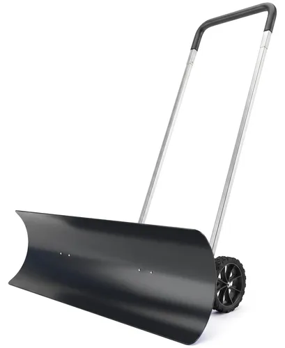 Outsunny Schneeschieber 95 cm mit Rädern aus Aluminium