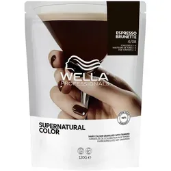 Wella Professionals Supernatural Color 4/08 Espresso Brunette 120 g - Pflanzenbasierte Haarfarbe ohne Aufhellungseffekt für natürliche und lebendige Farbergebnisse. Stärkt das Haar beim Färben und bietet eine große Nuancenvielfalt. Einfaches Anmischen dank innovativer Rezeptur.