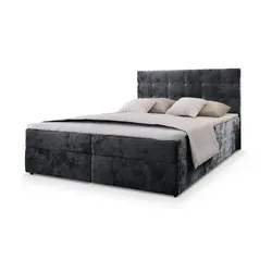Masseno Boxspringbett GLOS K 140x200 cm - Elegantes Polsterbett mit Bettkästen - Betten – Hochwertiges Boxspringbett mit Bonell Matratze, Topper und geräumigen Bettkästen für optimalen Stauraum und ergonomischen Schlafkomfort.