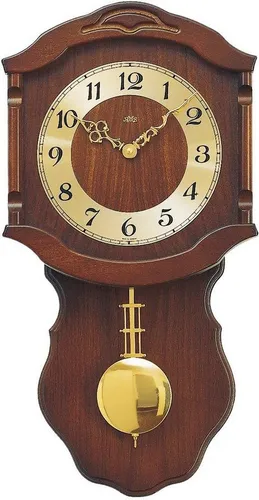 AMS Pendelwanduhr W964/1 - Hochwertige Quarzuhr mit elegantem Holzgehäuse aus Buche, ideal für stilvolle Wohnzimmer. Made in Germany, sorgt für präzise Zeitmessung und bringt einen Hauch von Tradition in Ihr Zuhause.