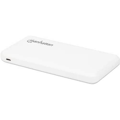 Manhattan 406277 Powerbank 10.000 mAh - 2xUSB-A, USB-C und Micro-USB, kompakt und ideal für unterwegs mit Überspannungsschutz