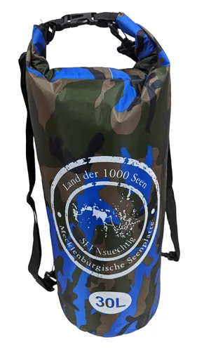 Dry Bag Blau Camouflage Trockensack 30 Liter Seesack wasserdicht Beach Packsack