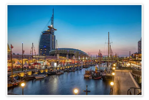 Posterlounge Wandbild Sail 2015 Klimahaus - Havenwelten Bremerhaven bei Nacht, Rainer Ganske, erhältlich als Poster, Leinwandbild, Wandsticker oder Acrylglasbild