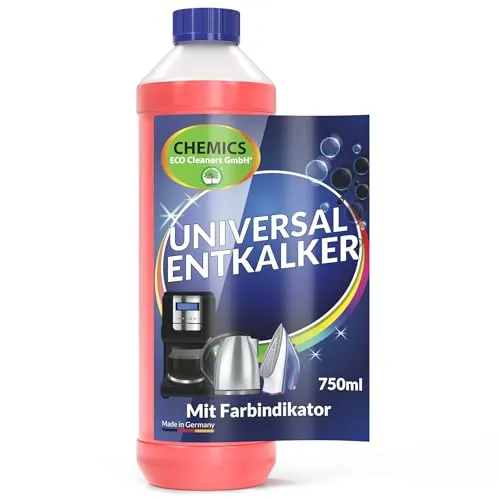 CHEMICS Universal Entkalker Kaffeevollautomat mit Farbindikator - Flüssig Entkalker für Kaffeemaschinen, Espressomaschinen & Vollautomaten aller Marken, Kalkreiniger 750ml Flüssigentkalker