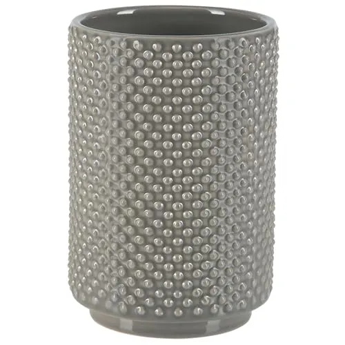 Spirella Zahnputzbecher Zahnbürstenhalter Mero 8x8x11,5 cm Steinoptik - Taupe