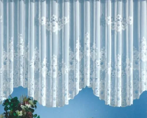 heimtexland Jacquard Bogenstore mit Kräuselband in weiß von Heimtexland