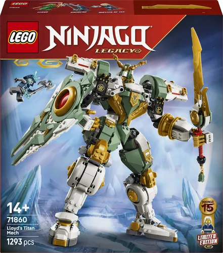 LEGO® Ninjago 71860 - Lloyds Titan-Mech zum 15-jährigen Jubiläum - Vollständiges Set mit 1293 Teilen, ideal für kreative Bauprojekte. Verpackt in einer ansprechenden Schachtel, perfekt für Fans ab 14 Jahren.