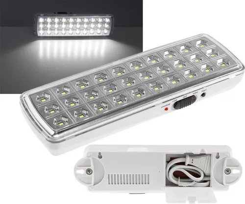 ChiliTec Notleuchte mit Akku Notbeleuchtung Akkubetrieb Licht für bis zu 5 Stunden CTNL-30 230V 30 SMD Led 230V Automatisches einschalten bei Stromausfall Notbeleuchtung mit Schalter Weiß