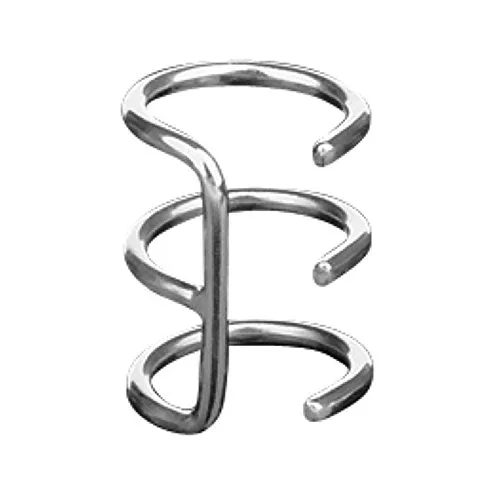 Piercingfaktor® - Fake Piercing Helix mit Dreifachclip am Ohr silber - 1014474344