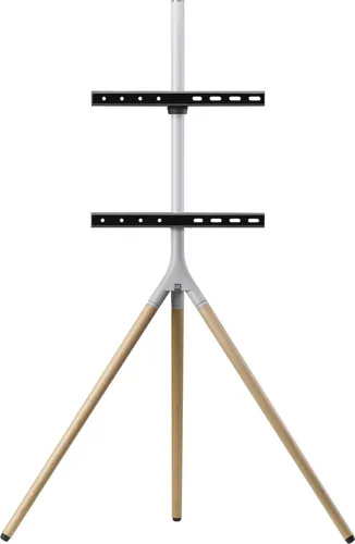 ONE FOR ALL WM 7472 - 65 Zoll Tripod Standfuß, bohrfreie Aufstellung und höhenverstellbar in elegantem Oak Silver Grey