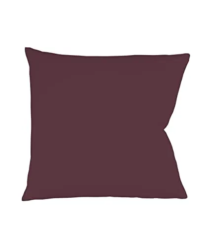 sleepling Satin Kissenbezug, Kissenhülle aus 100% seidig weicher Baumwolle, Bezug Zierkissen, Sofakissen, Kissen, 60 Grad, Ökotex 100, Made in EU, 40 x 40 cm, Pflaume