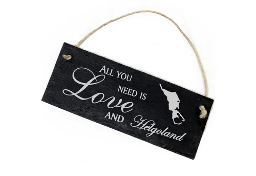 Dekolando Hängedekoration Insel Helgoland 22x8cm All you need is Love and Helgoland