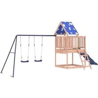 vidaXL Spielturm aus massivem Douglasienholz - Erlebe unvergessliche Abenteuer im eigenen Garten! Dieser stabile Spielturm aus robustem Douglasienholz bietet Schaukeln, eine Rutsche und einen Sandkasten für endlosen Spielspaß. Ideal für Kinder von 3 bis 8 Jahren.