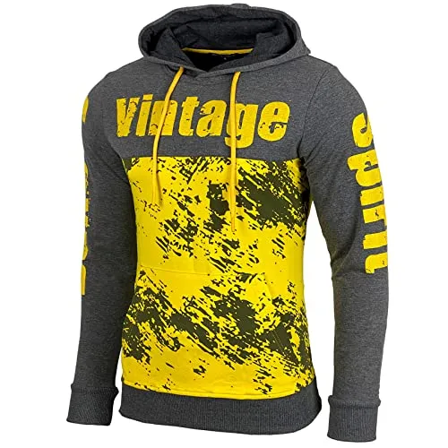 Baxboy Herren Pullover Hoodie Sweatjacke Longsleeve Sweatshirt Jacke Langarm Kapuzenpullover Hoody Sweater 603, Farbe:Anthrazit, Größe:2XL