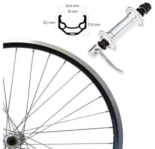 Roland Vorderrad 28 Zoll, Schwarz, SE, ZAC 19 - Hochwertiges Vorderrad 28 Zoll, geeignet für E-Bikes bis 25 km/h. Mit stabiler Aluminiumfelge und Schnellspanner für einfachen Einsatz. Gesamtgewicht nur 1,1 kg.