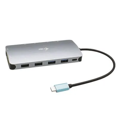 i-tec USB-C 3X Full HD Metall Nano Docking Station - 2x DisplayPort, 1x HDMI, 100W Power Delivery, ideal für Multimonitor-Setup und schnelle Datenübertragung