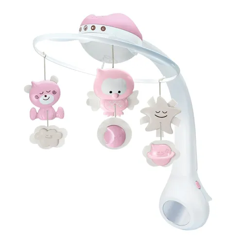 Infantino 3-in-1 Projektor Musik-Mobile - Baby Mobile mit Lichtprojektor und Weckmodus, fördert den Schlaf mit 6 Melodien & 4 Naturgeräuschen, ideal für Kinderbett oder Tisch.
