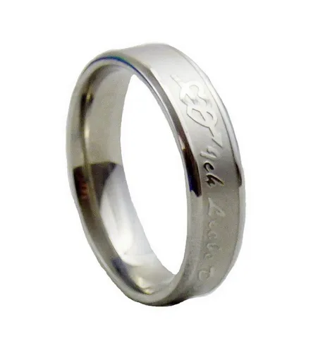 Westernlifestyle Fingerring Partnerring „Ich liebe dich“ – Edelstahl