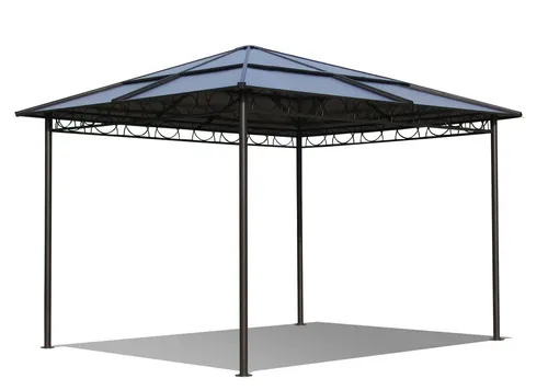 Quick Star Pavillon Hardtop 3x3m - Witterungsbeständiger Pavillon mit robustem Polycarbonatdach, ideal für Garten und Terrasse. Stabiler pulverbeschichteter Stahlrahmen und UV-beständige Platten sorgen für ganzjährigen Einsatz.