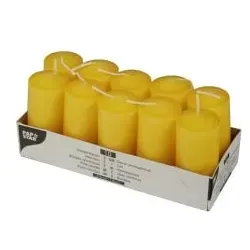 Papstar Stumpenkerzen goldgelb 17917 , 1 Packung = 10 Stück in gelb von PAPSTAR