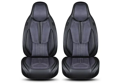 Opel Adam 2013-19 Schonbezüge Schwarz/Grau DS1 - Sitzbezugset für Fahrer und Beifahrer, atmungsaktiv und abwaschbar, idealer Schutz für Ihre Sitze mit einfacher Installation und Seitenairbagkompatibilität.