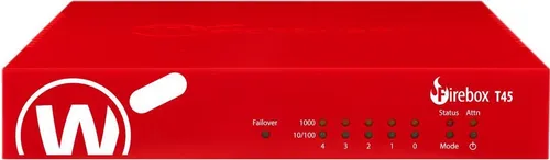 WGT Firebox T45 mit 1 Jahr Total Security Suite - Firewall-Lösung mit umfassendem Schutz und einfacher Verwaltung für kleine bis mittelgroße Unternehmen.