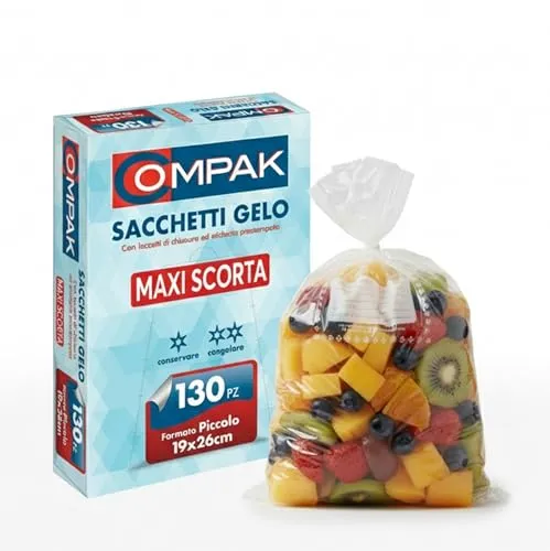 FRIO 130 Gefrierbeutel Klein 19x26 cm | Sparpack für Lebensmittel, Tiefkühler & Küche | Beutel mit Verschlussband & Beschriftungsfeld | Reißfest & Robust, Vorratspackung