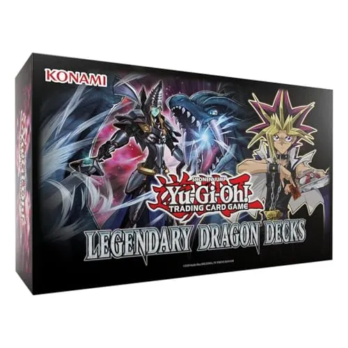 Konami Yu-Gi-Oh! Legendary Dragon Decks Box - Reprint - Sammelkarten Set mit 153 Karten, ideal für Sammler und Spieler ab 6 Jahren, inklusive exklusiver Legendary Dragon Decks Box.