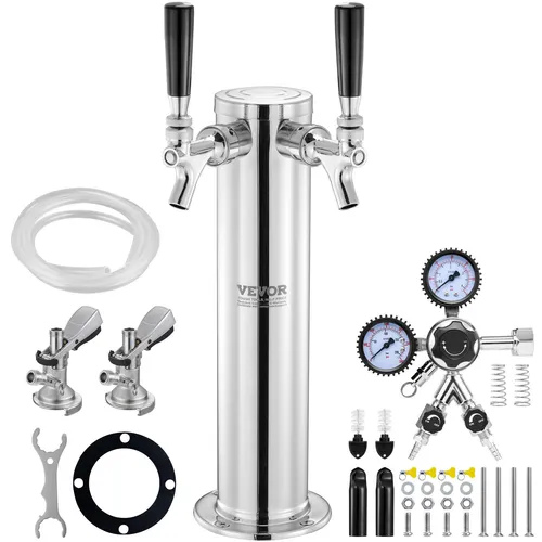 VEVOR Doppelhahn-Kegerator-Turm-Kit - Sonstige Bar- & Ausschankausstattung, ideal für Bierliebhaber mit zwei Zapfhähnen für gleichzeitigen Genuss von zwei Biersorten.