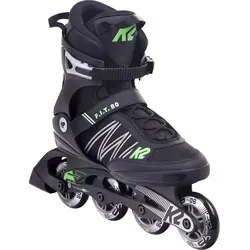 K2 F.I.T. 80 Inline Skate - black/green, Größe 44,5 - Inliner für unbeschwerte Sommertage, mit Stability Plus Cuff für optimalen Halt und F.B.I. Schiene für hervorragende Vibrationsdämpfung.