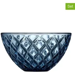 Lyngby Glas Schale Sorrento 4er Set - Teller & Schalen: Stilvolles 4er Set aus blauen Glas-Schalen, perfekt zum Servieren von Snacks oder Desserts und ein Blickfang auf jedem Tisch.