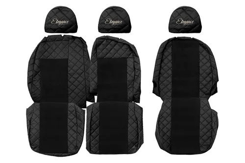 VAN Sitzbezüge für VOLKSWAGEN CRAFTER II 16- MAN TGE 17- 1+2 SCHWARZ