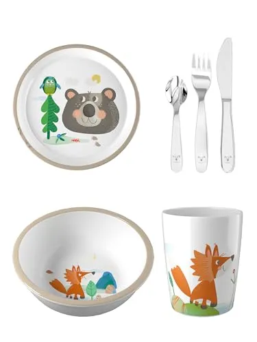 Haba Geschirr-Set Schüssel, Teller, Becher & Besteck (4-tlg), unisex neutral