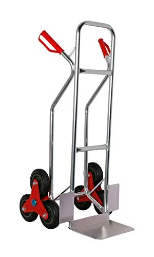 Szagato Aluminium Sackkarre für Treppen 200 kg - Sackkarren für Treppen mit hoher Tragkraft von 200 kg, leichtes Aluminium und Vollgummibereifung für komfortablen Transport von schweren Lasten.