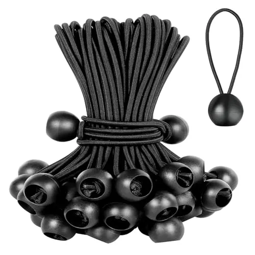 Obidodi Spanngummis mit Kugel 10 cm, 30 Stück Planenspanner, Robuste Gummispanner Zeltgummis für Campingzelten Banner Überdachungen Planen Zelt