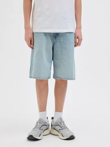 Jack & Jones Junior Shorts JJIALEX - Modische Kinderhosen in Web blau, Relaxed Fit und hoher Taille für optimalen Tragekomfort. Pflegeleicht und ideal für den Alltag.